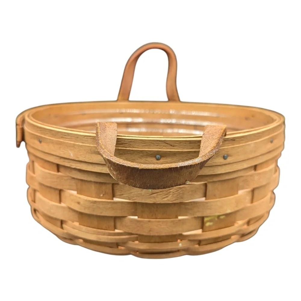 VTG Longaberger Round Handwoven‎ Basket 10